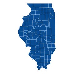 Map of Illinois - obrazy, fototapety, plakaty