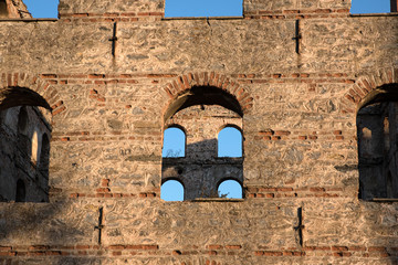 Windows of A Stone Ruin At The Istanbul Uskudar