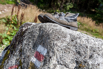 Old hiking shoes