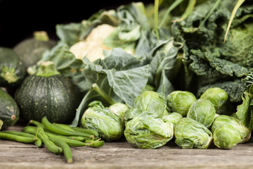 Assortment of green vegetables