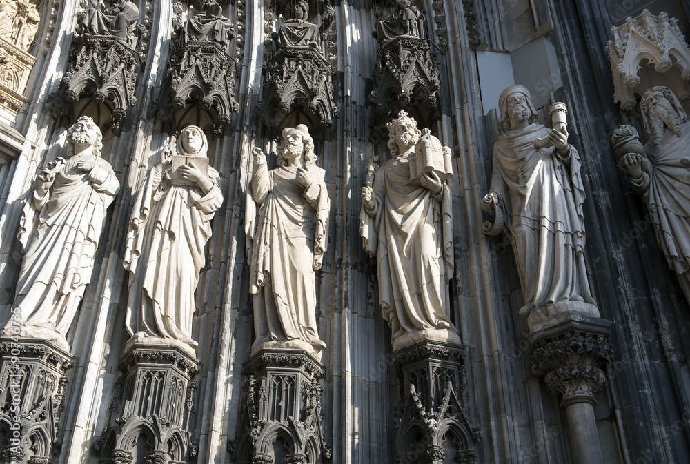 Wall mural architectural detail of the cathedral of cologne, germany, europ