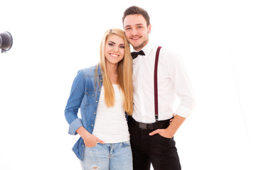 Young hipster couple