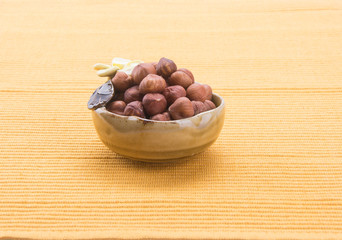 nuts. hazelnuts on the background