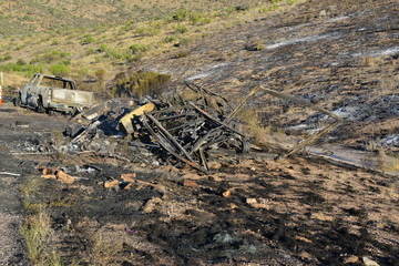 A devastating car crash in the desert of Arizona.