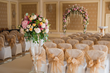 beautiful wedding set up inside