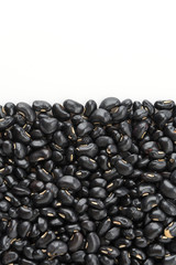 black beans on white background