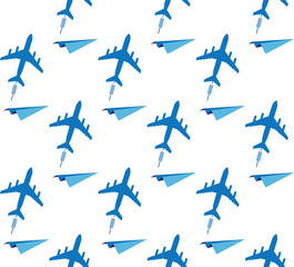 seamless background with airplanes