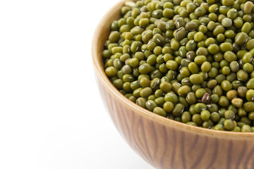 green beans on white background