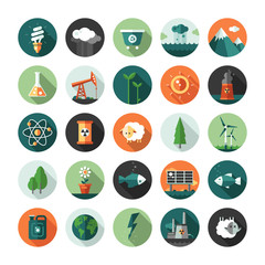 Modern flat design conceptual ecological icons and infographics