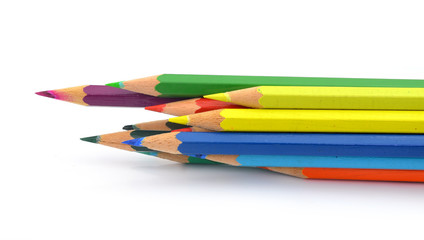 color pencils isolated on a white background.