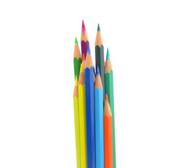 color pencils isolated on a white background.