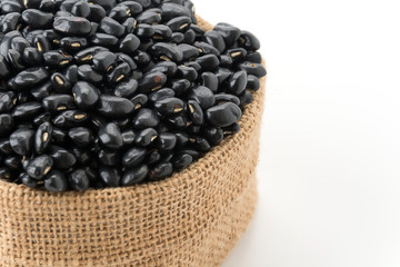 black beans on white background