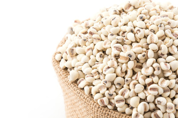 job's-tears of millet on white background