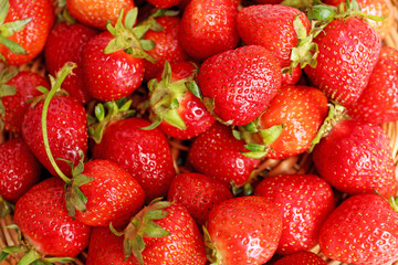 Ripe strawberries, closeup