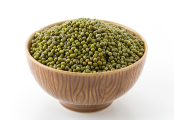 green beans on white background