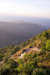 Obraz premium sunset mountain, summer landscape