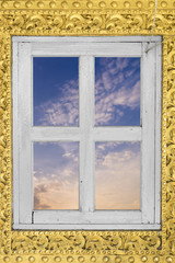 gold wall and window