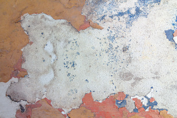 old paint texture peeling off concrete wall background