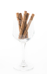 wafer stick on white background