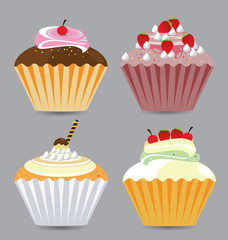 Delicious Vector Cupcakes