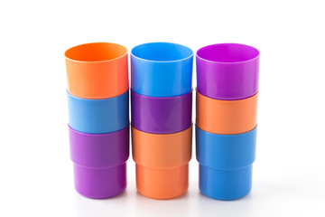 plastic glass on white background