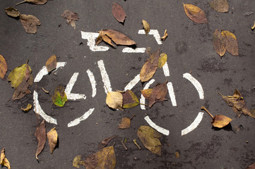 Bicycle- drawing on asphalt