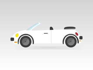 white flat style isolated convertible race sport car vector illustration transport auto icon - 90754122
