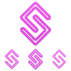 Magenta line research logo design set