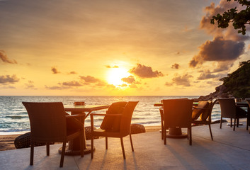 Dramatic sea side sunrise