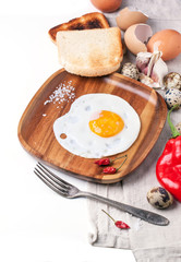 Breakfast with fried eggs