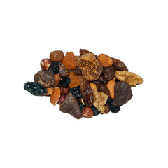 dried fruits and nuts isolated