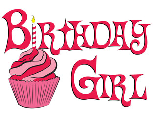 Birthday Girl Cupcake - 90756180