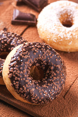 Donuts with chocolate