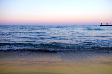 View of beautiful sunset on the beach