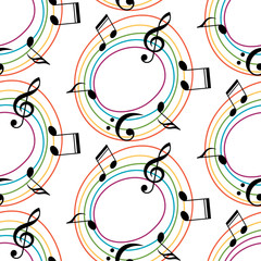 Vector musical pattern with notes