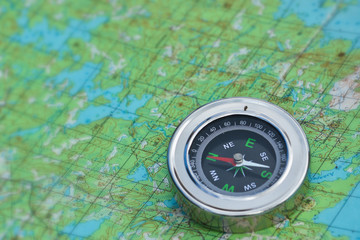 Map with a compass.