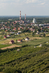 Fototapeta na wymiar Aerial view of Wroclaw city suburbs