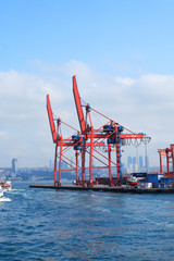 Fototapeta premium Seaport Cranes