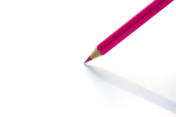 Color pencils on white background close up