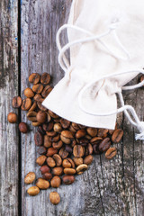 Unroasted decaf coffee beans