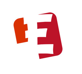 colorful letter logo e