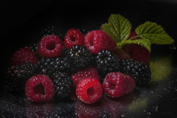 Raspberries and blackberries