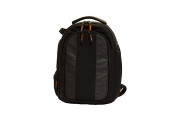 Black backpack or school bag isolated on white background. This has clipping path.