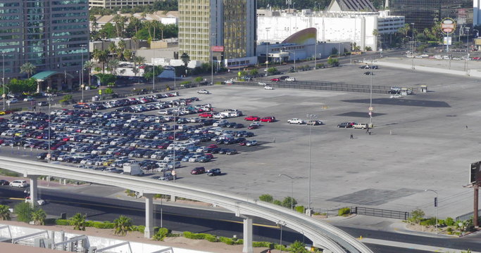 Timelapse Parking Lot Filling Up with Cars