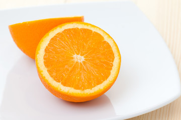 Mandarin orange cut in half