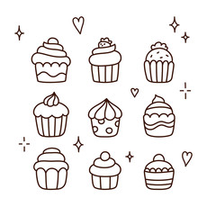 Hand drawn cupcakes