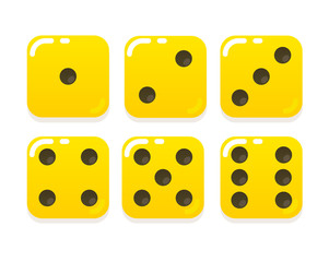 Cartoon yellow dice