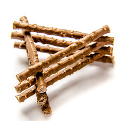 SChokoladen sticks übereinander geschichtet