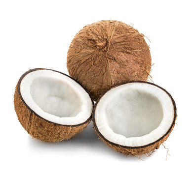 Coconuts isolated on white background