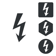 Fototapeta premium Voltage icon set, monochrome